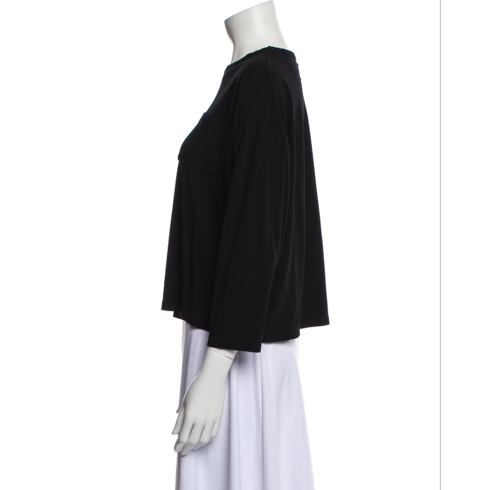 Khaite Black Three Quarter Sleeve Top Bateau Neckline Light Knitwear Sweater - Picture 3 of 4